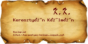 Keresztyén Kálmán névjegykártya